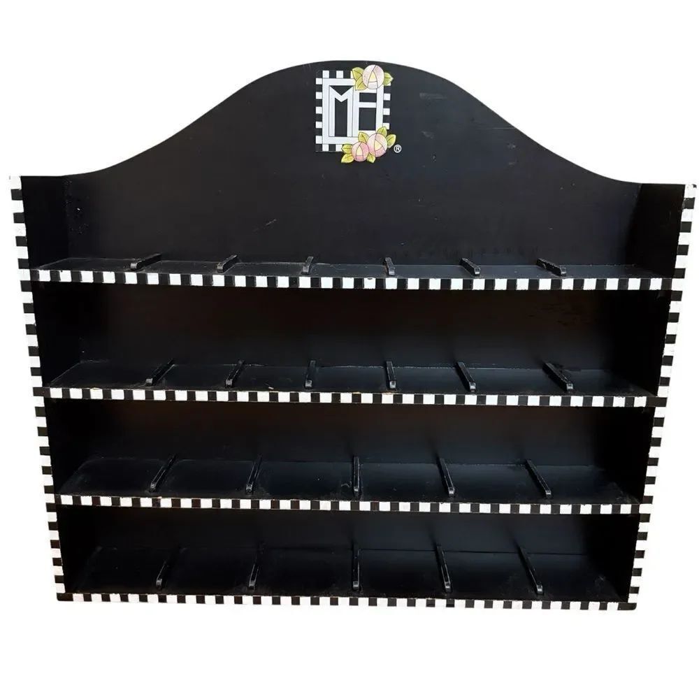 Vintage Rare Mary Engelbreit Wood Black Store Display Shelf For ABC Letters